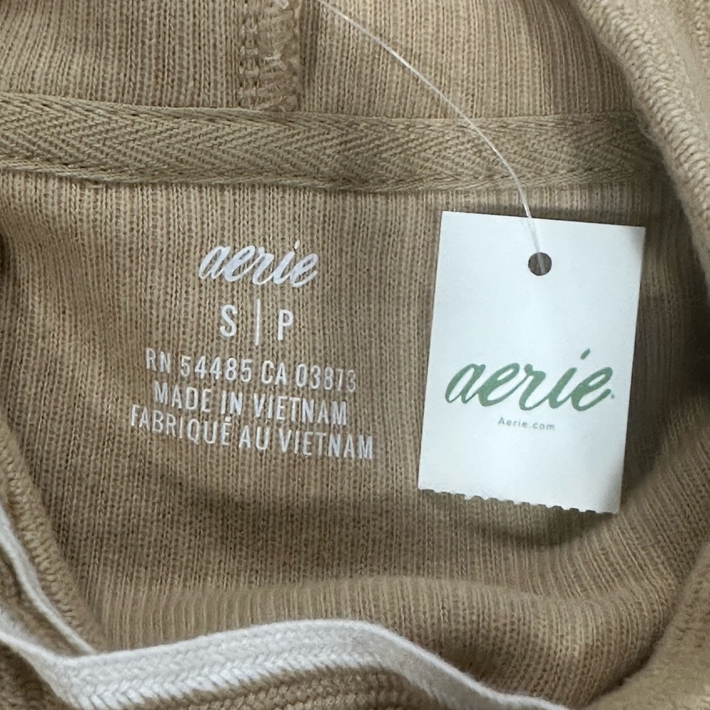 NWT Aerie Tan Cropped Hoodie (Small) - Picture 6 of 9